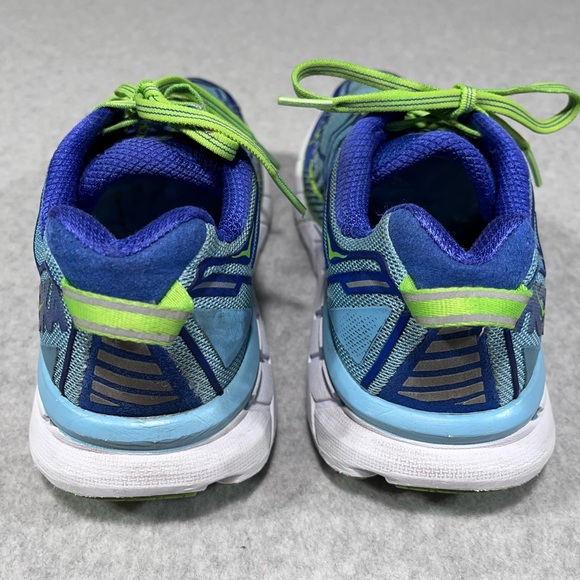 Hoka One Clifton 4 Womens 6.5 Running Walking Shoes 1016724 Sneakers Blue Green - Picture 4 of 12